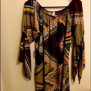 Long sleeve multi colored dress